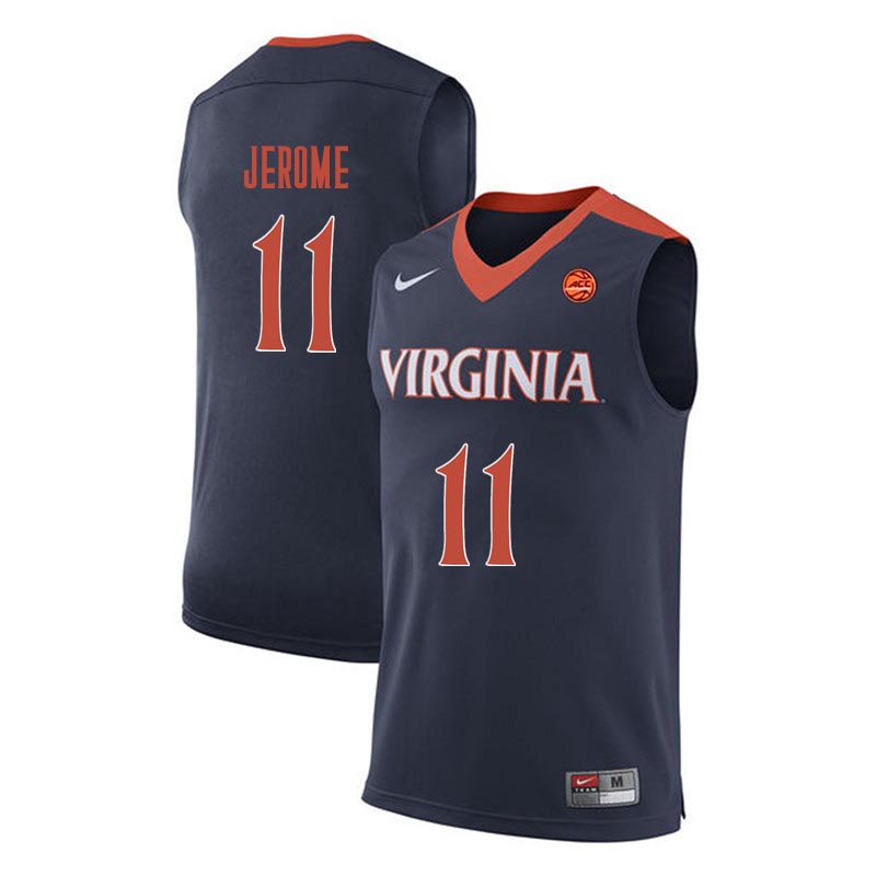 Men Virginia Cavaliers #11 Ty Jerome College Basketball Jerseys-Navy